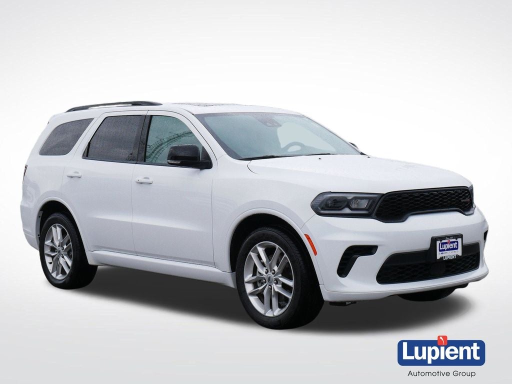 2024 Dodge Durango GT Plus in White Knuckle Clearcoat — front three-quarter view