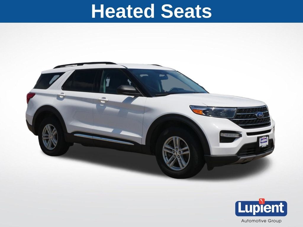 2024 Ford Explorer XLT in Oxford White — front three-quarter view