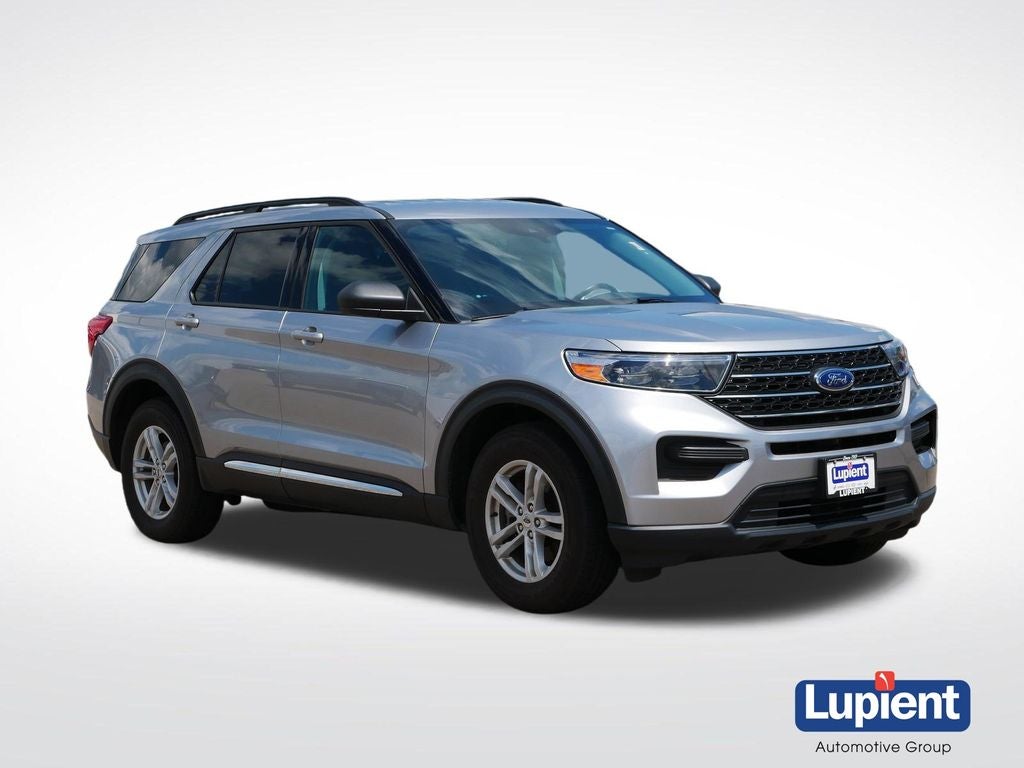 2022 Ford Explorer XLT in Silver Metallic — front three-quarter view