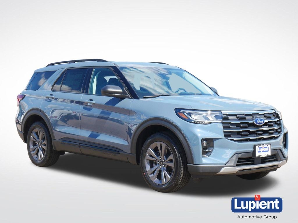 2026 Ford Explorer Active in Vapor Blue — front three-quarter view