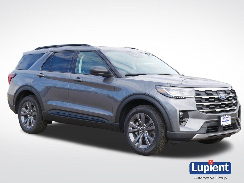 2026 Ford Explorer Active in Gray Metallic — front three-quarter view
