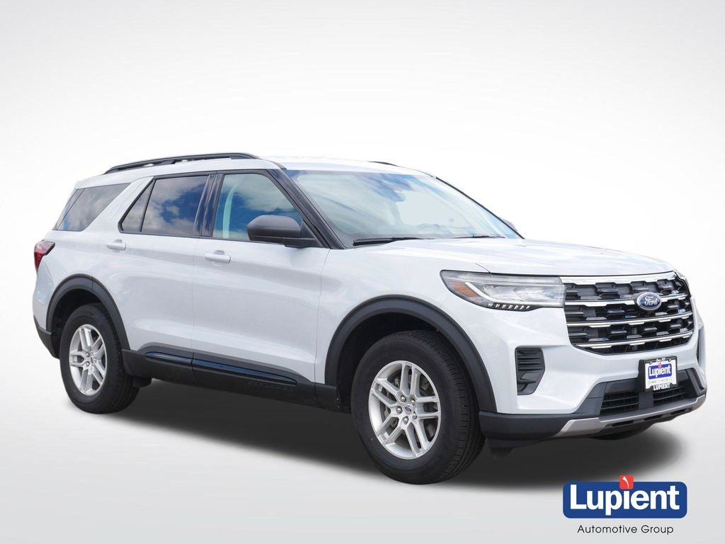 2026 Ford Explorer Active in White Metallic — front three-quarter view