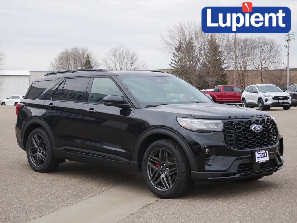 2026 Ford Explorer ST in Black Metallic — front three-quarter view