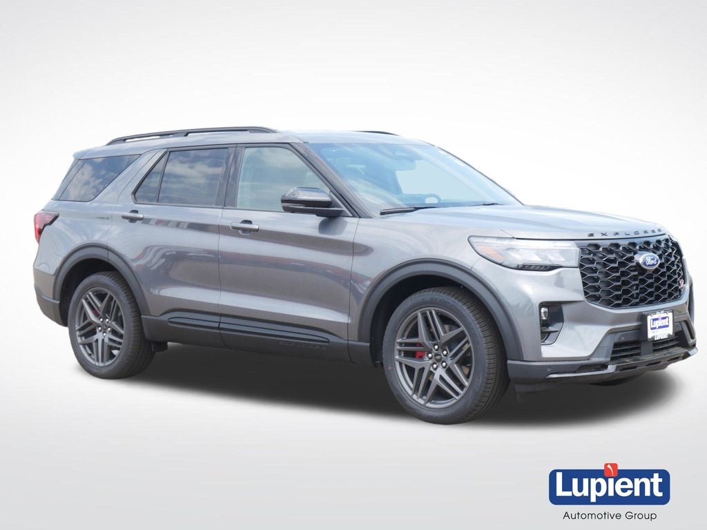 2026 Ford Explorer ST in Gray Metallic — front three-quarter view