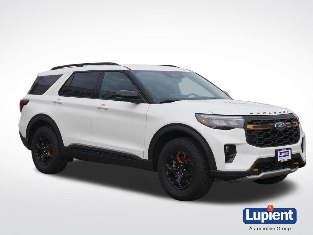 2026 Ford Explorer Tremor in White Metallic — front three-quarter view