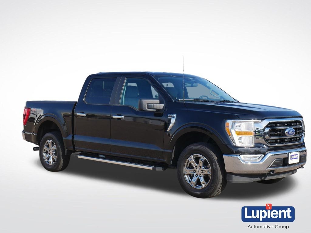 2023 Ford F-150 XLT in Agate Black Metallic — front three-quarter view