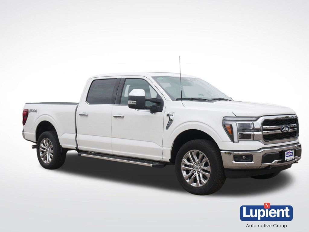 2026 Ford F-150 Lariat in White Metallic — front three-quarter view