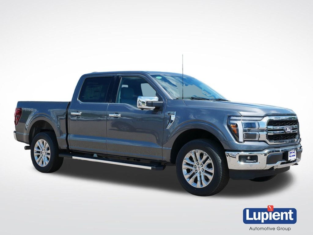 2026 Ford F-150 Lariat in Gray Metallic — front three-quarter view
