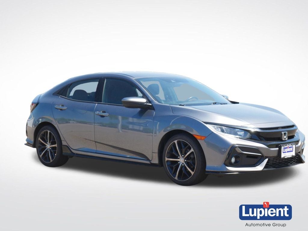2021 Honda Civic Sport in Sonic Gray Pearl — front three-quarter view